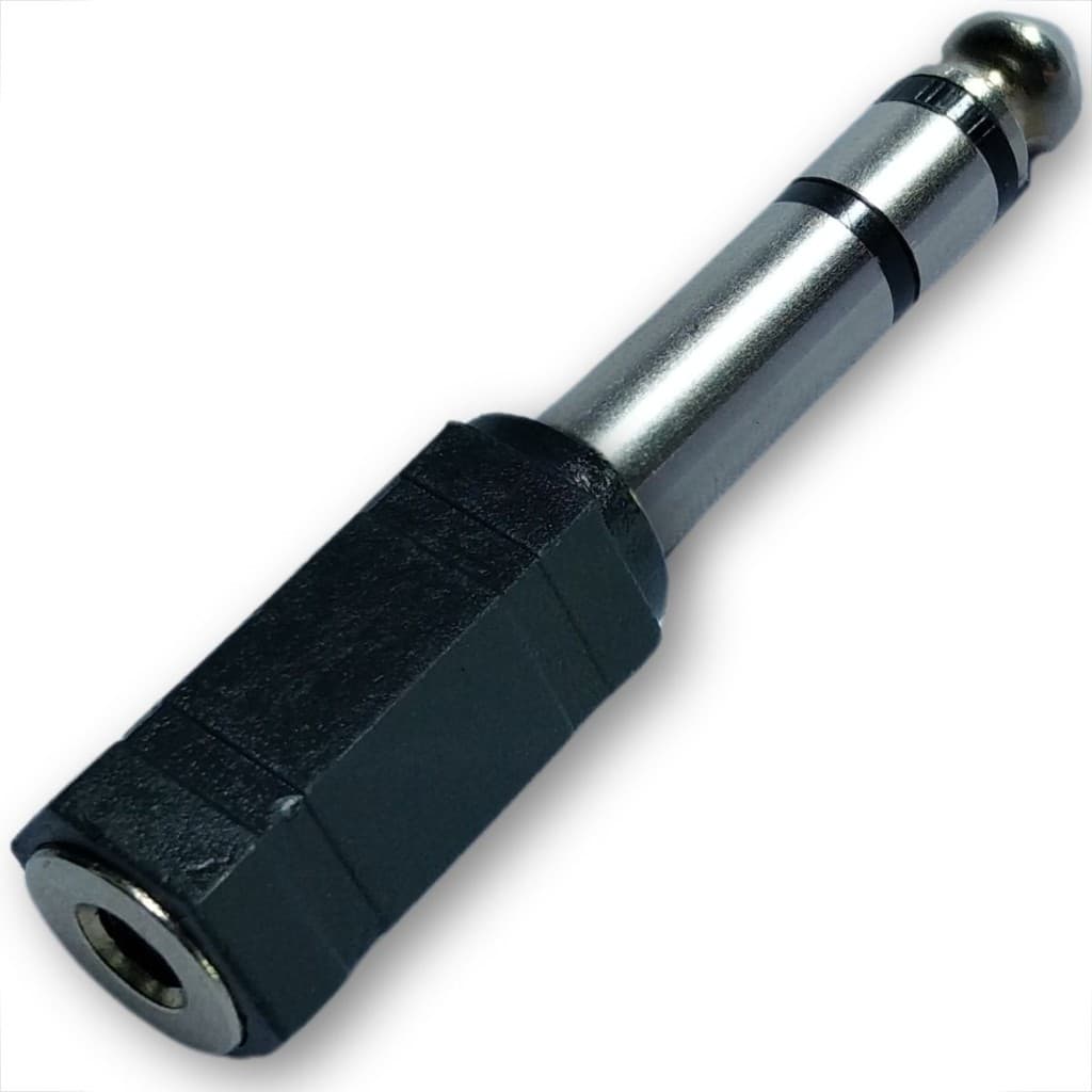 PLUG ADAPTADOR JACK ENTRADA P2 X P10 ESTEREO PONTA NIQUEL CONECTOR FONE CAIXA ACÚSTICA SOM REFORÇADO