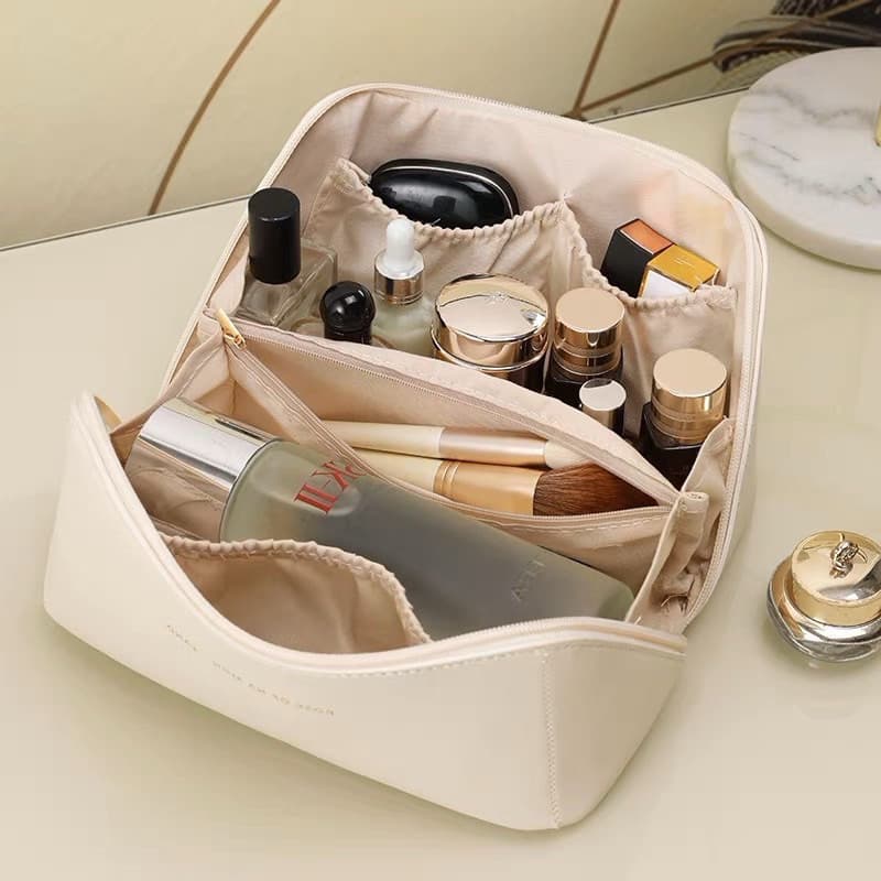 Bolsa Necessaire Organizador de Maquiagem Espaçosa Portátil Ideal para Viagem e Uso Diário