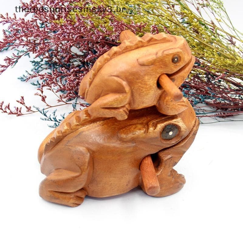 TSBR Sorte Tailândia Madeira Artesanato Tradicional Croking Instrumento Musical Decoração De Mesa De Escritório Em Casa Sapo Da