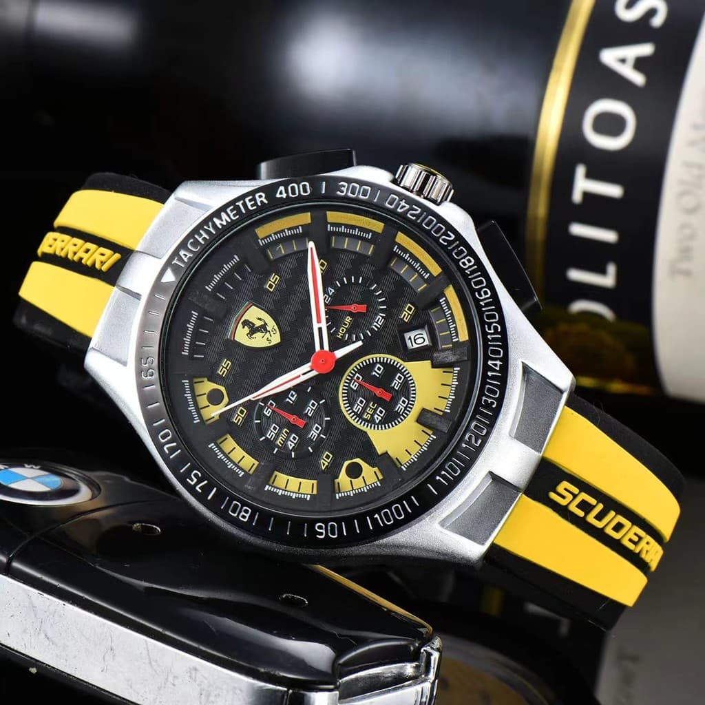 Ferrari novo estilo relógio de pulso de quartzo na moda esportes lazer relógio dgyh