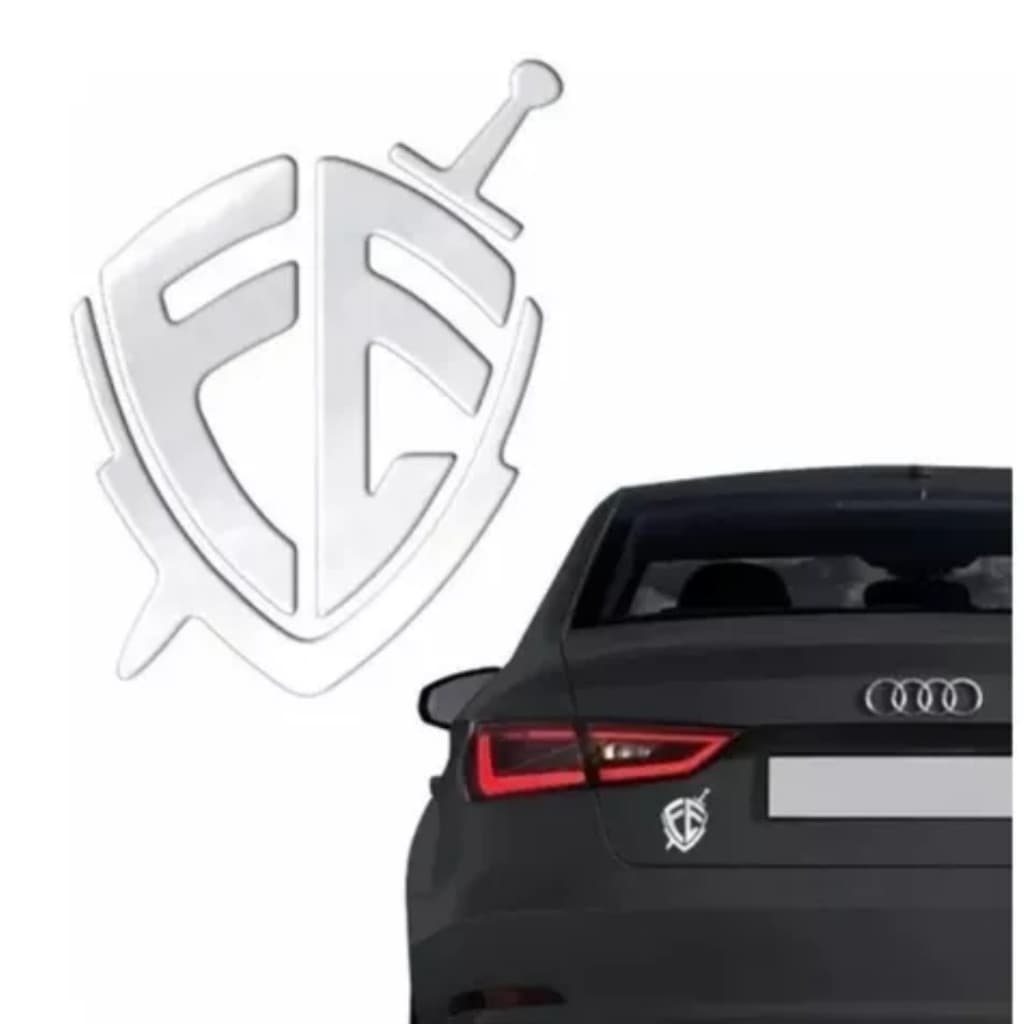 06-uni -adesivo Escudo Da Fé Resinado - Carro / Moto