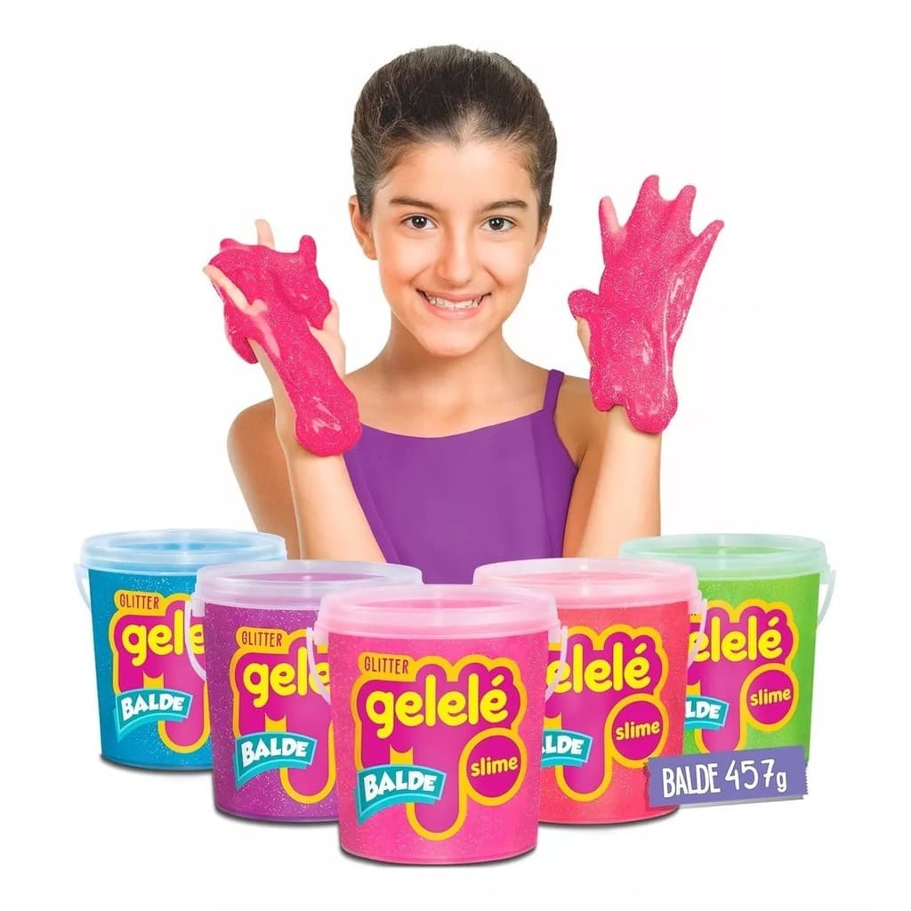 Slime Gelelé 1 Balde Slime Glitter Slaime 457g Cores Varidas
