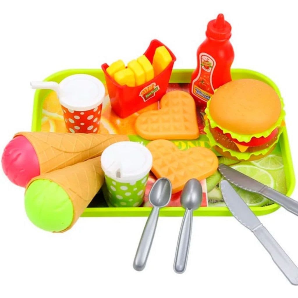 Kit comidinha de brinquedo sortidos- hambúrguer-dog-fritas frutas frutinhas com velcro