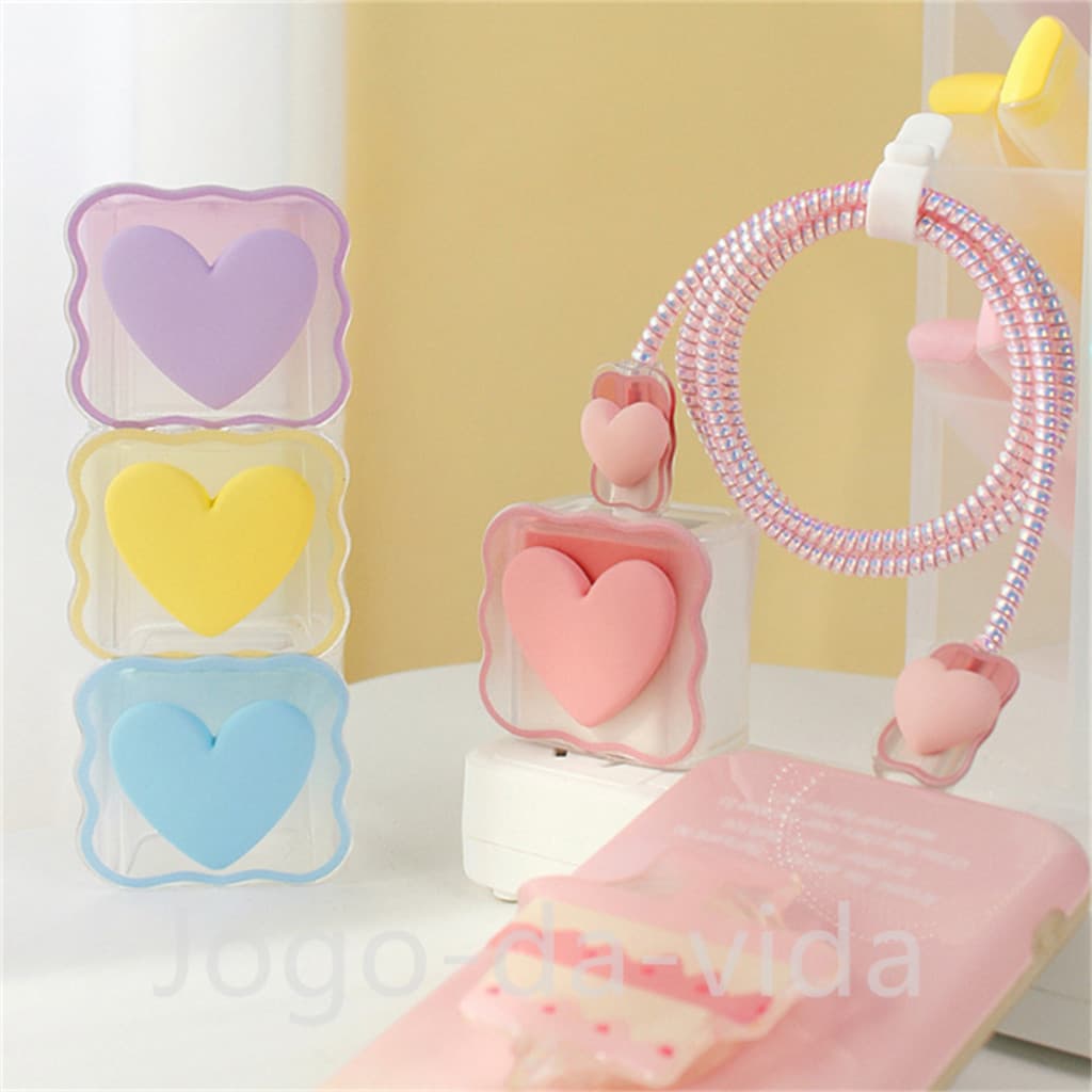 3D Gradient Color Soft Silicone Capa Protetora para Cabos e Cabeças de Carregamento da Série Iphone ZK