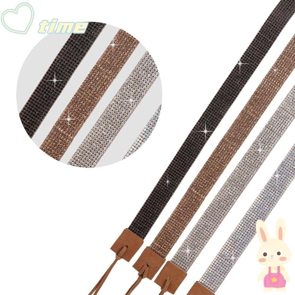 Faixas De Chapéu Panamá Com Glitter TIME , Acessórios Elegantes De Strass Vintage , Enfeites Ocidental Duráveis
