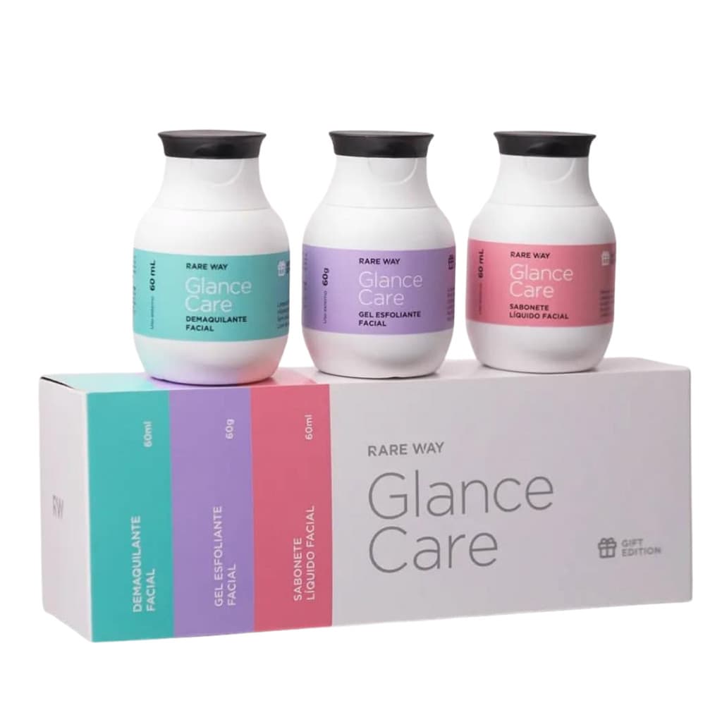 Kit Baby Glance Rare Way Limpeza Facial Demaquilante + Sabonete + Esfoliante