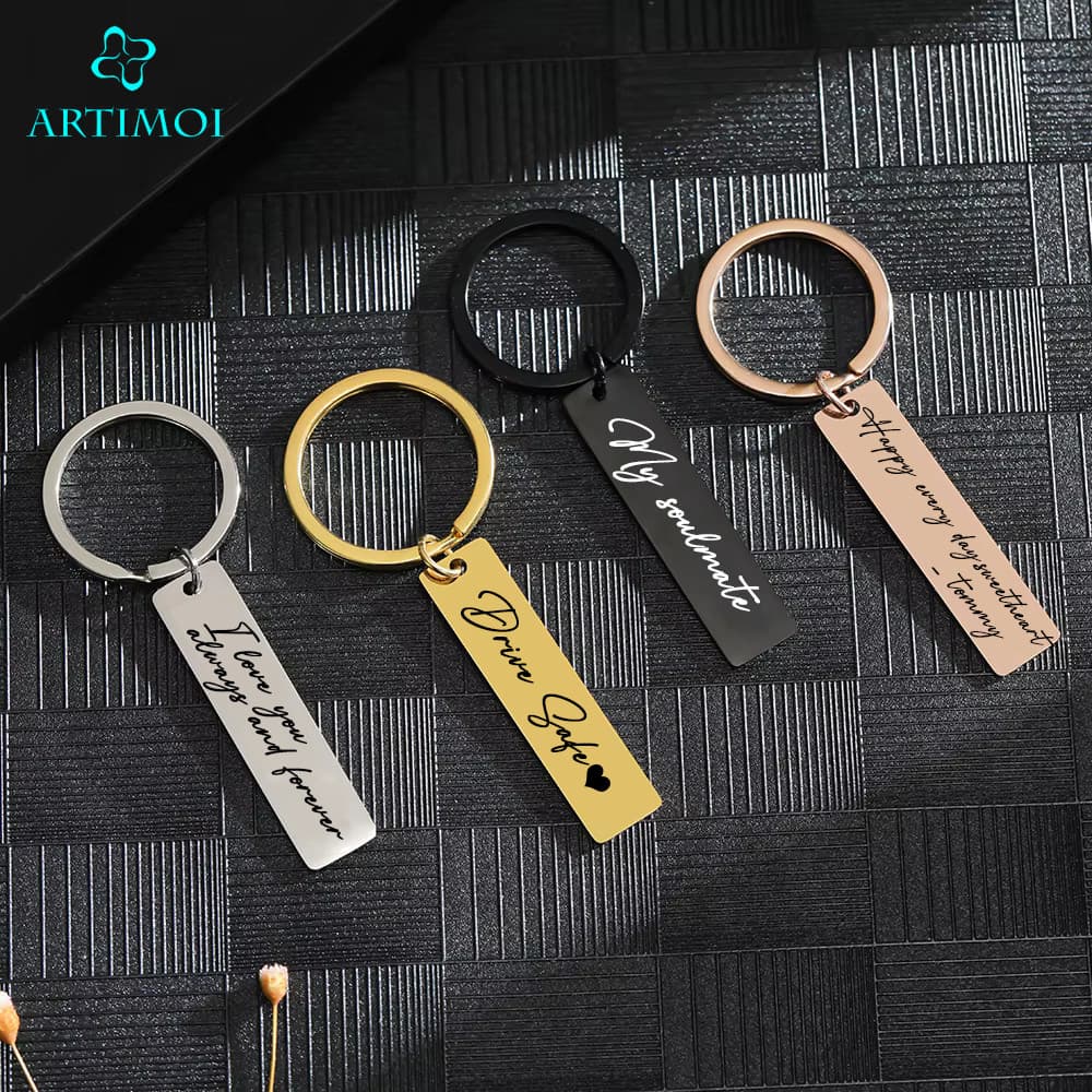 Chaveiro De Gravação Personalizado Para Mulheres , Homens , Ideias , Presentes Exclusivos