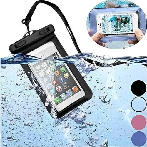 Kit 2 Capa Bolsa Prova Dágua Impermeável Universal Celular preto
