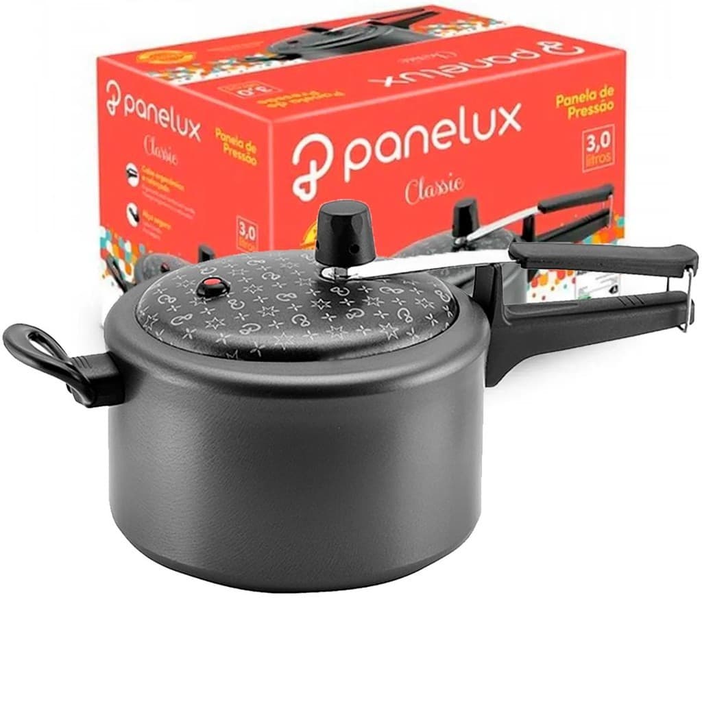 Panela de Pressão 3,0L  Panelux TEFLON Antiaderente Magnific Fechamento Interno Grafite