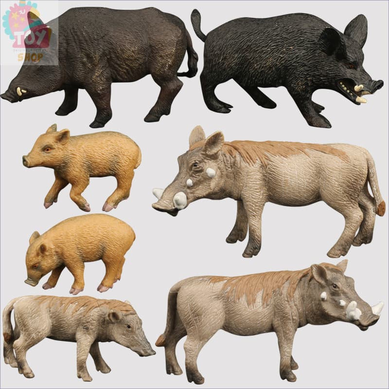 Brinquedos Infantis Bonecos Modelo Animais Realistas Modelos de Animais Selvagens Javali Macho e Fêmea Filhotes de Verru