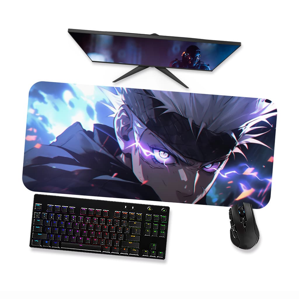 Mousepad Jujutsu Kaisen Anime Satoru Gojo 7 Speed Costurado Mousepad Grande 90x40 70x30 80x40 60x40 45x40