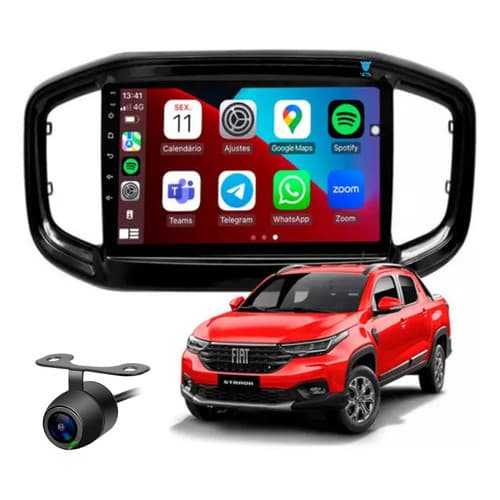Central Multimidia 9 Polegadas Fiat Strada 2020 A 2025 9p Strada 2025