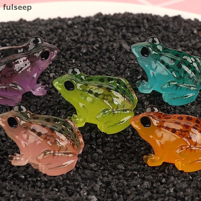 [fulseep] 5 Unidades/Lote Estatuetas De Sapo Luminosas Presentes De Paisagem Sapos Em Miniatura De Resina Que Brilham No