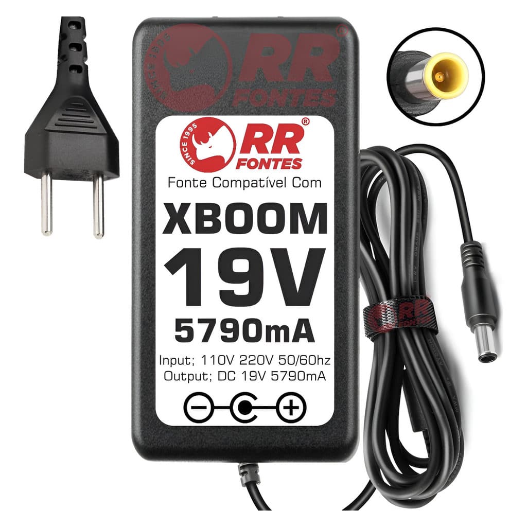 Fonte 19v 5790ma Compativel Com Caixa Som Lg Xboom Go Xg9