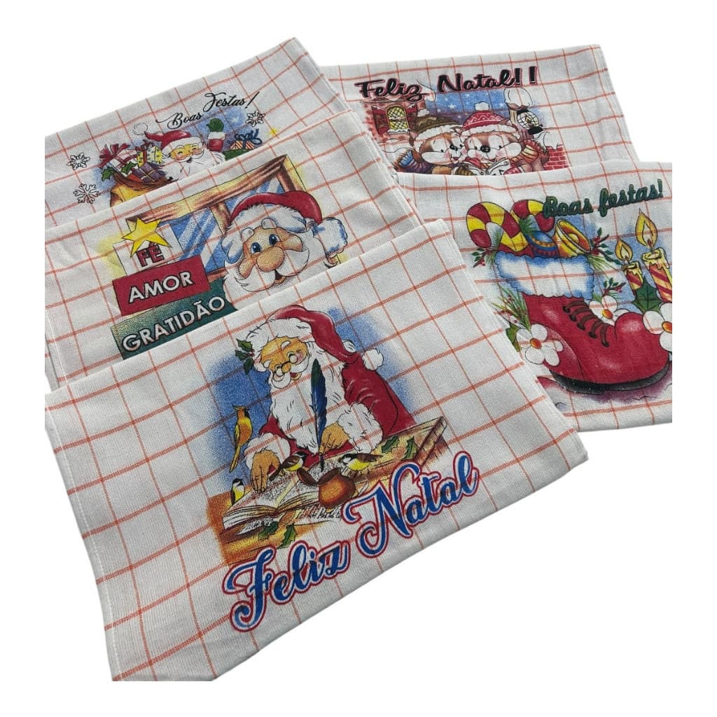 Premium Alta Qualidade Envio Rápido Kit 10 Panos de Copa de Prato Estampas de Natal 100% Algodão Guardanapos 40x60cm