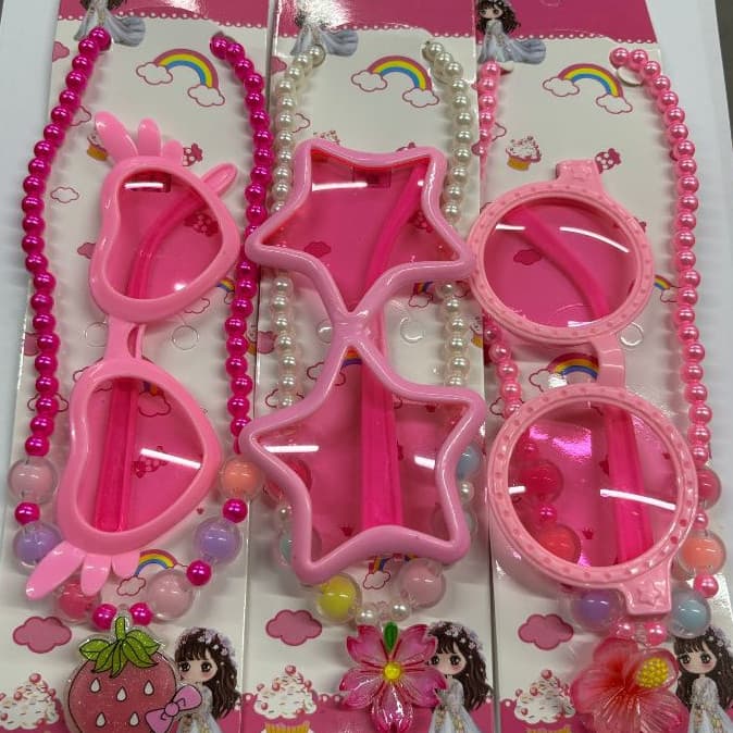 Novo conjunto de colar de pérolas com óculos