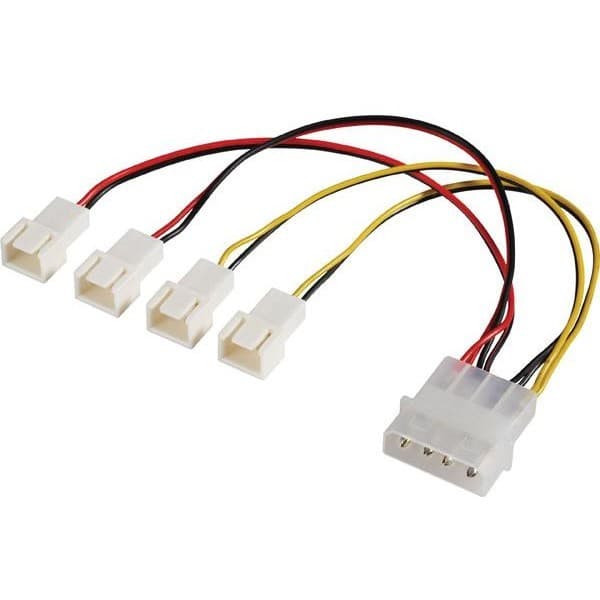 Cabo Molex para Cooler - 4 Coolers x 3 pinos - 15 cm - Akasa AK-CB001