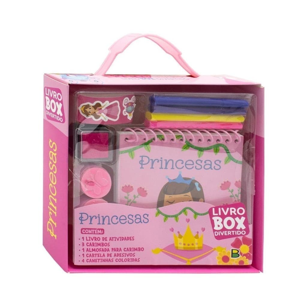 Livro-Box PRINCESAS Desenhos e Atividades C/  Acess. Lembrancinha Festa Aniversário - Todolivro