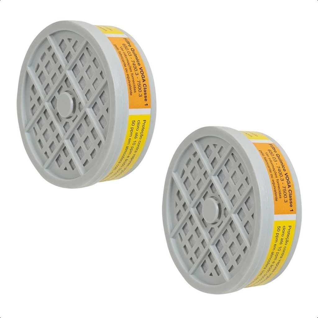 Kit 2 unidades Filtro Químico Cartucho VO/GA - FIT Plastcor Proteção Contra Vapores