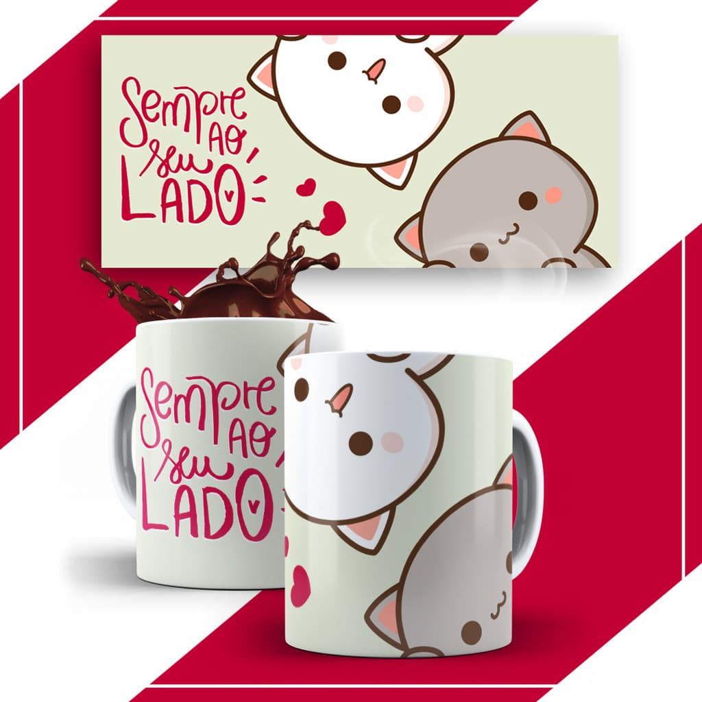 Caneca Personalizada Xicara Branca Grande Caneca de Porcelana Personalizada Amor Dia dos namorados J03