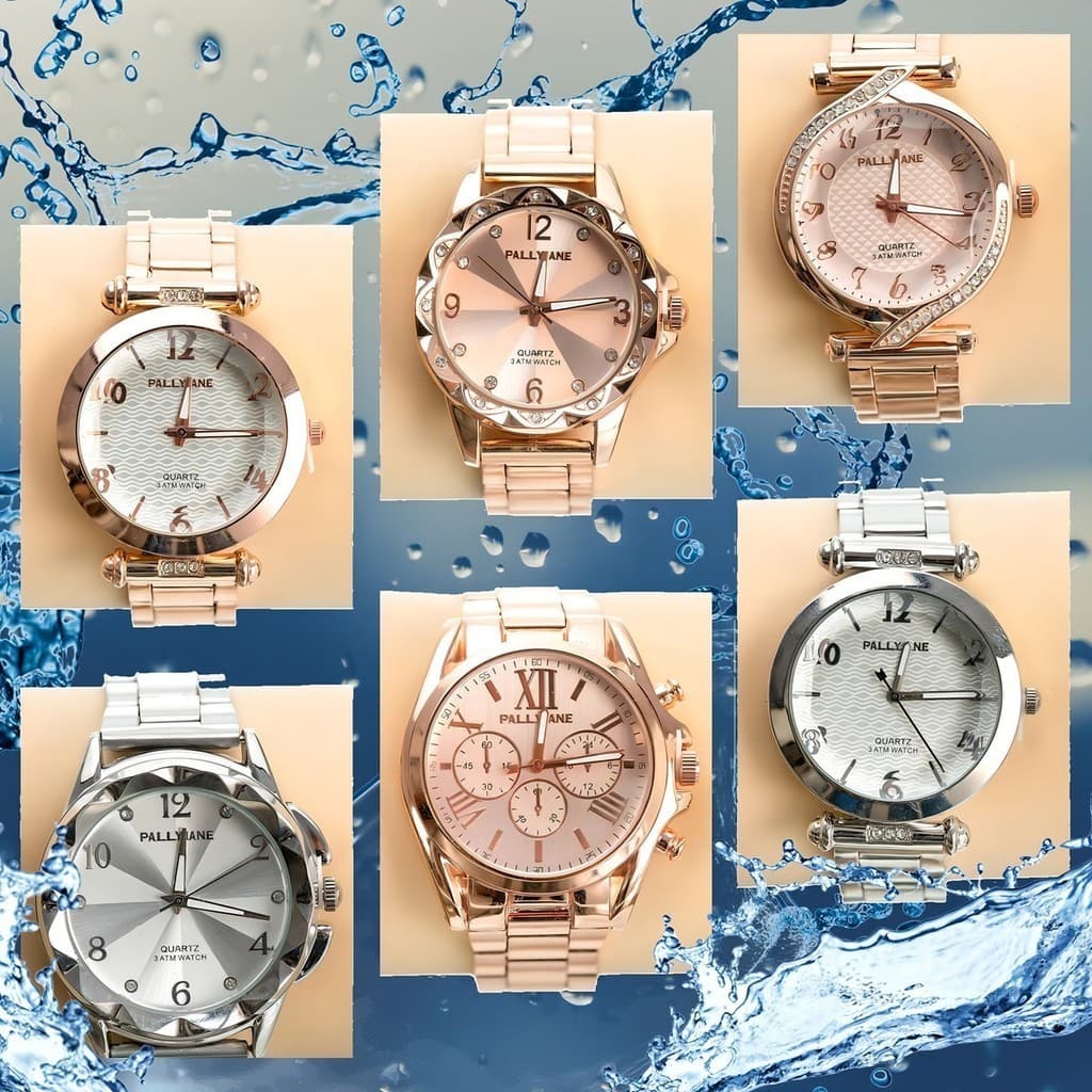 Combo 10 Relogios Aço Pulseira Feminino Prova Dagua Social Festa Atacad DHP Pallyjane Guke