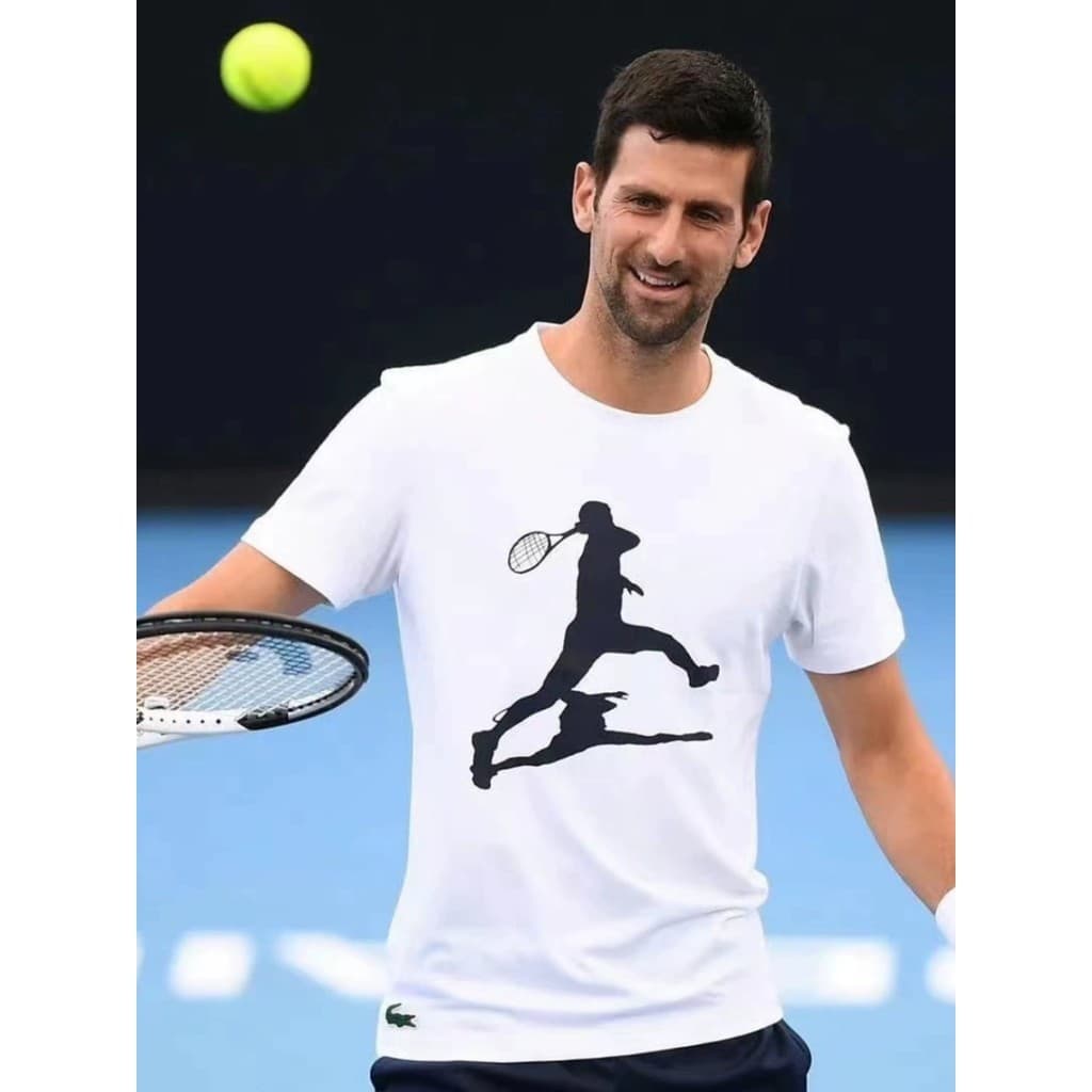 Nova Camiseta De Tênis Djokovic's Same Season Sports 100 % Algodão De Manga Curta Respirável Para Homens