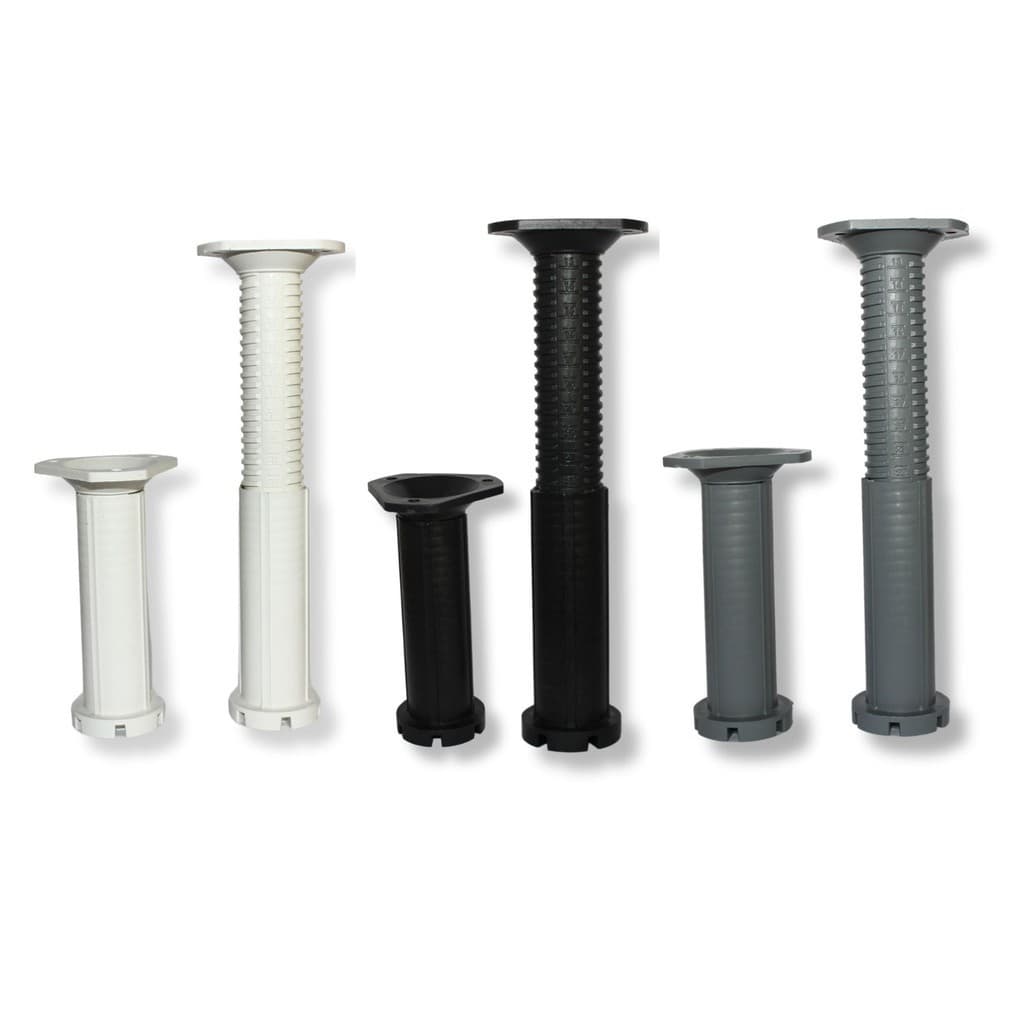 Kit c/ 6 Pés c/ Fixação Invertida para Móveis Armário Cozinha com regulagem de 12,2 a 22cm e Parafusos