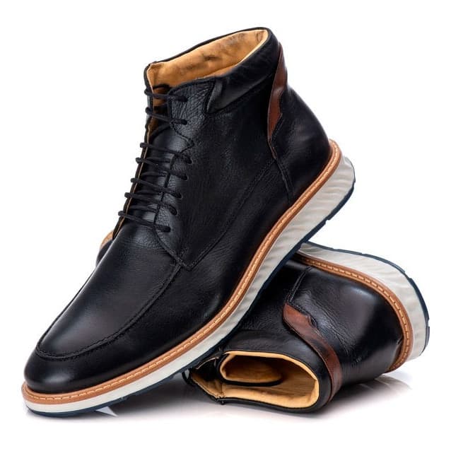 Coturno Masculino Elite Couro Legítimo Elegante Luxo
