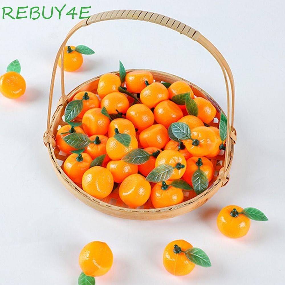 REBUY4E 10 Peças De Laranja De Plástico Artificial , Simulação Engraçada Realista , Mini Artesanato De Frutas Falsas