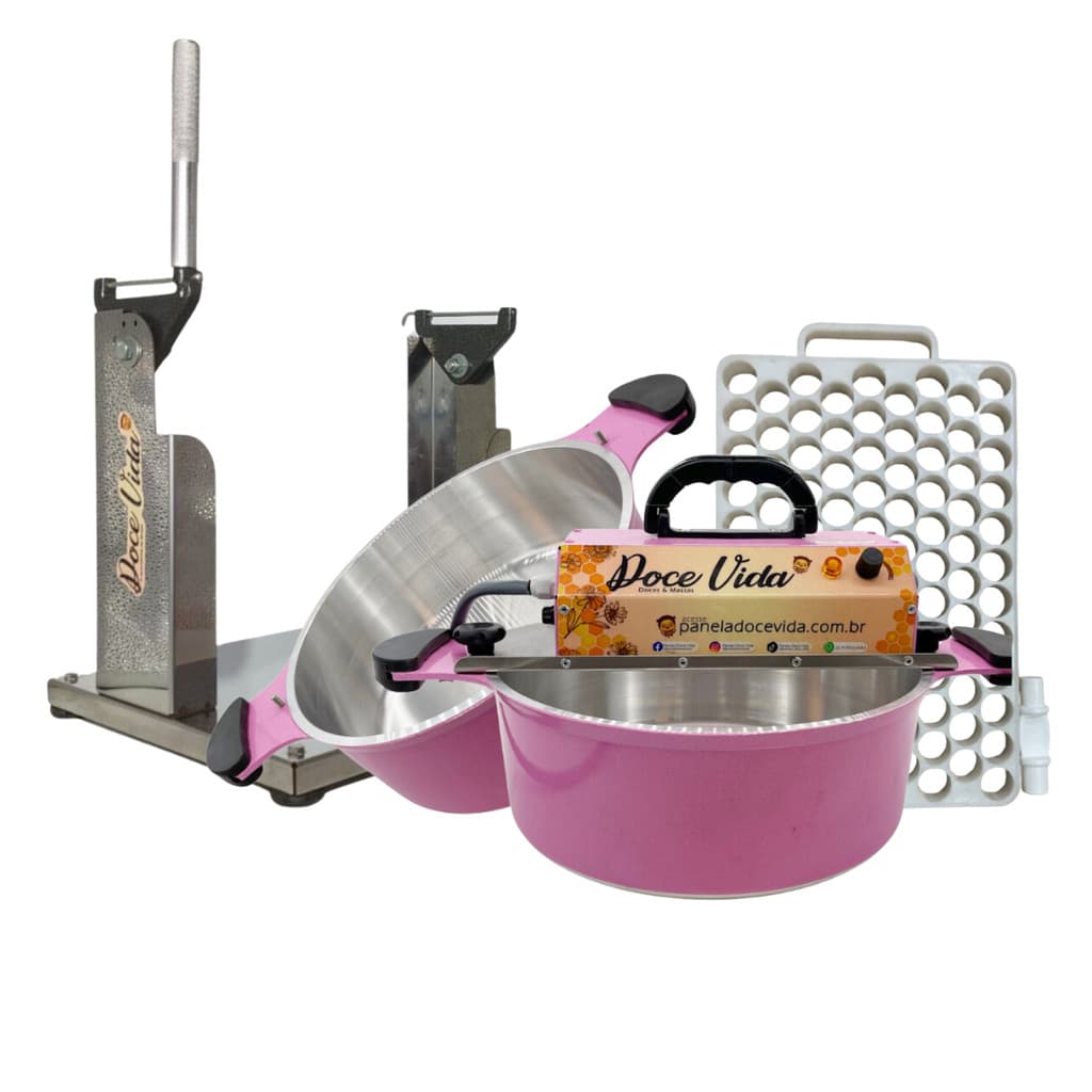 Panela Mexedora 30cm 6l + Virador + Placa + Panela Extra