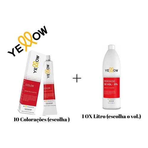 Kit 10 Coloração Yellow By Alfaparf + Ox 1 Litro