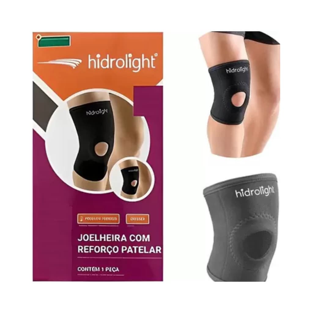 Joelheira com reforço patelar curta ORIGINAL Hidrolight - PP/P/M/G/GG