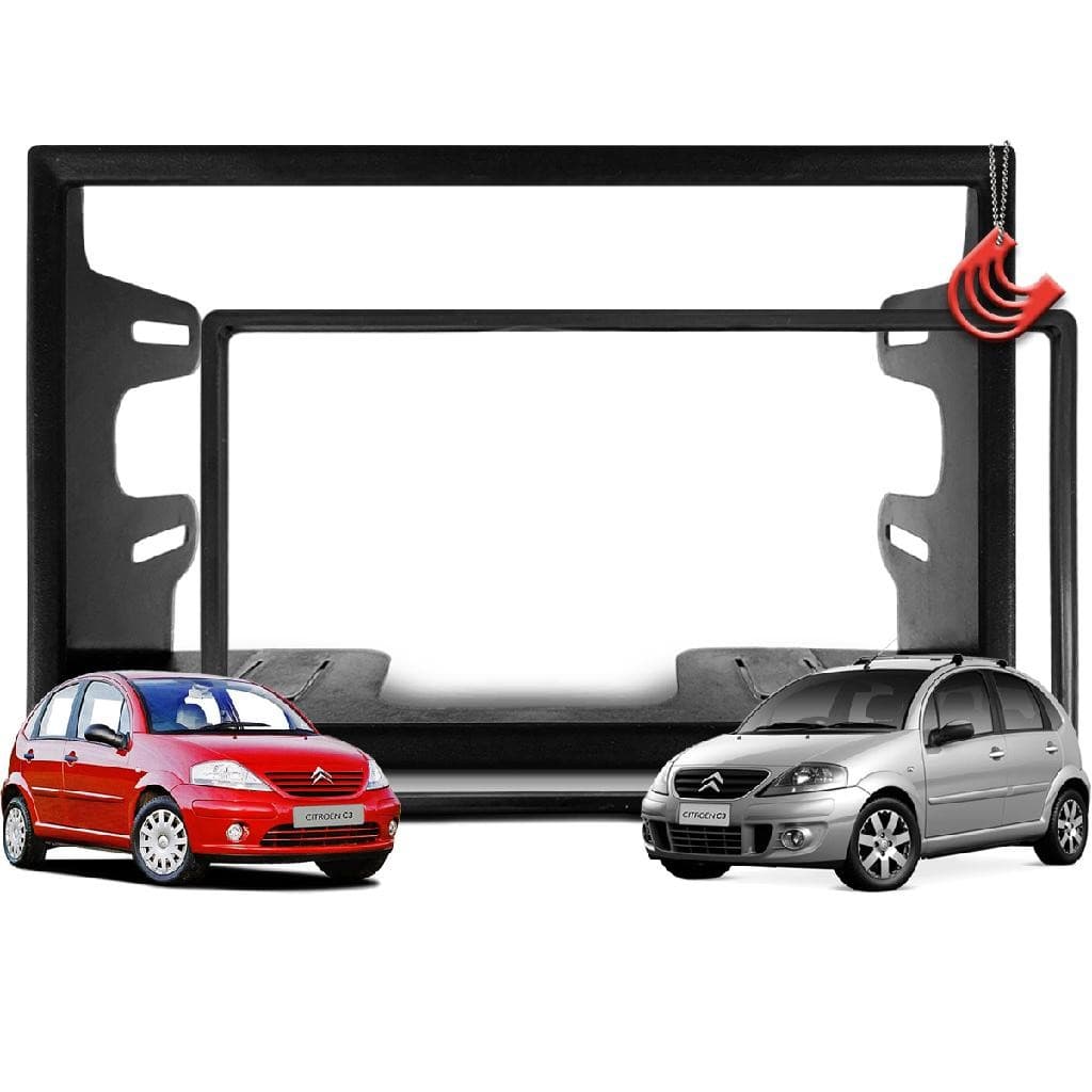Moldura Citroen C3 Tela Central 2din Multimidia Dvd Mp5 Tv Som Universal 6.1 6.2 6.8 e 7 polegadas