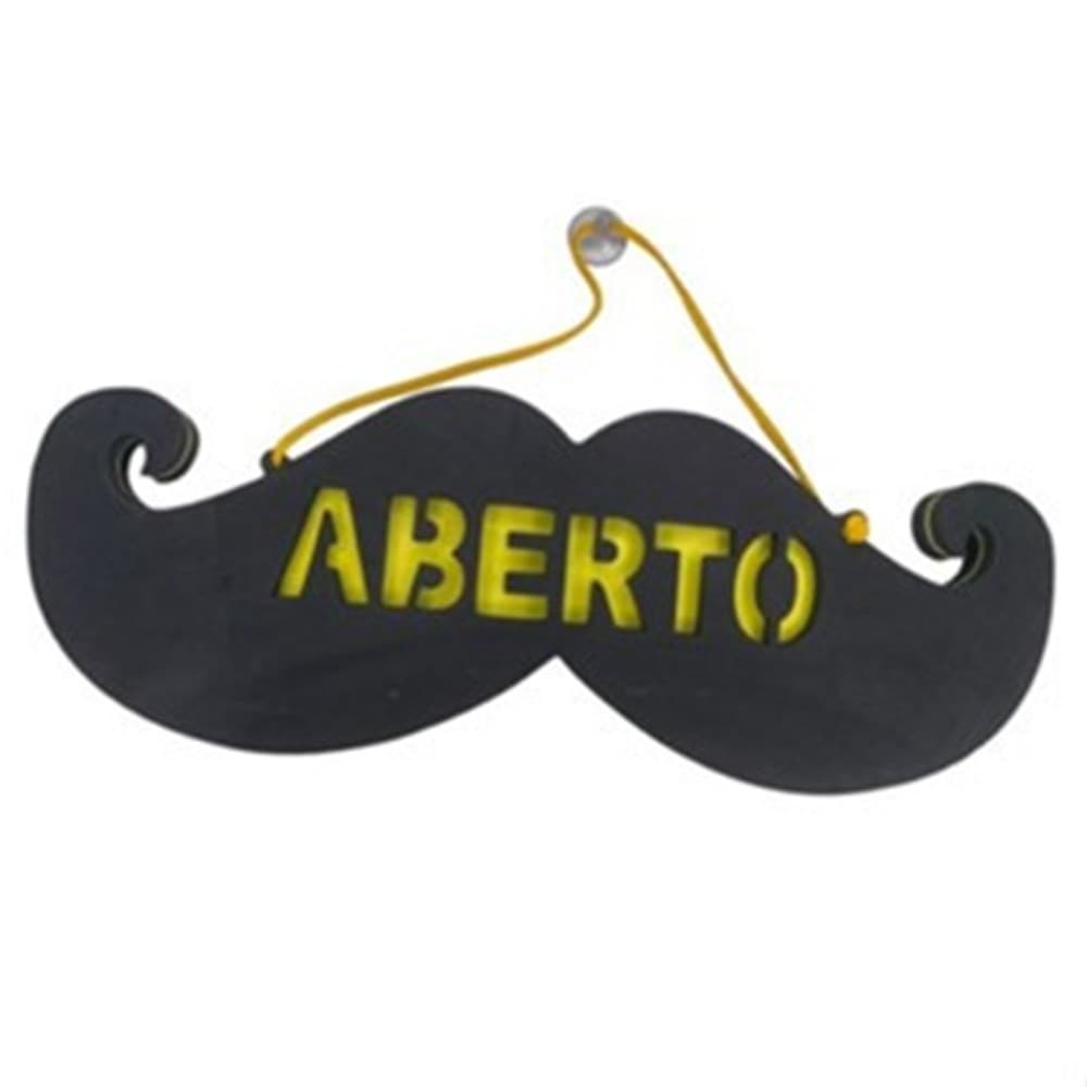 Placa de Aviso Aberto e Fechado de EVA Cor Variável para Barbearia cod 533