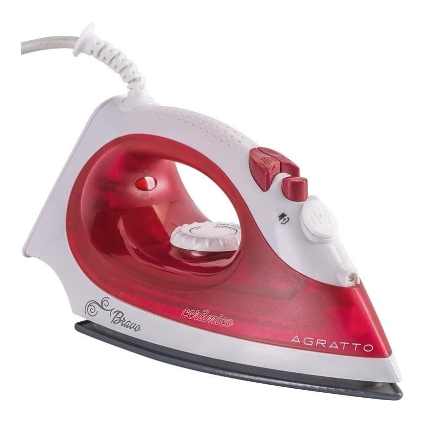 Ferro De Passar Bravo Cerâmico Agratto Cor Vermelho FC-01 127v