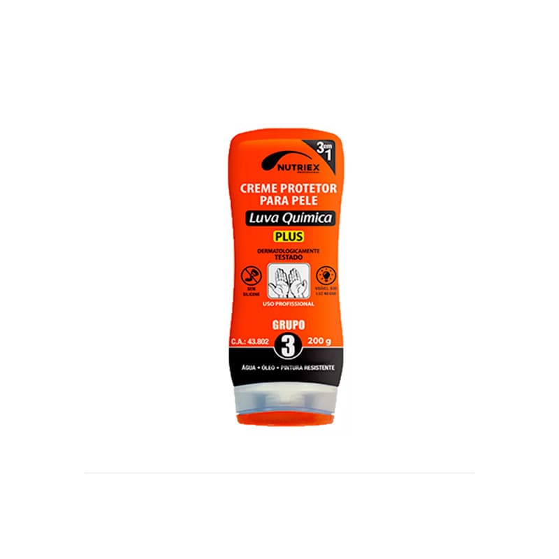 Creme de Proteção Grupo 3 Luva Química Plus com Bico Dosador  Frasco 200ml C.A. 43802