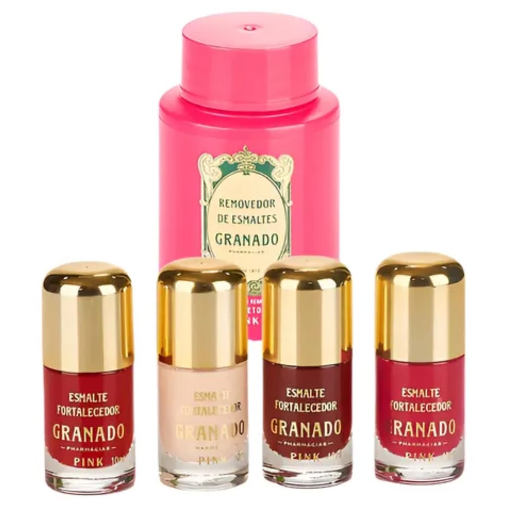 Granado Pink Kit Quinteto Esmaltes 10ml com removedor