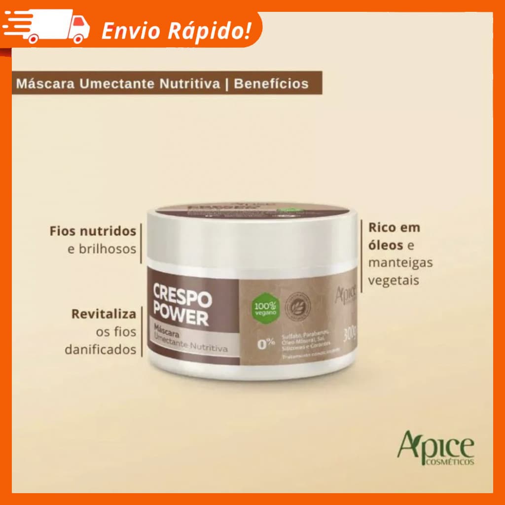 Máscara Umectante Nutritiva Apse Crespo Power 300g - Apice