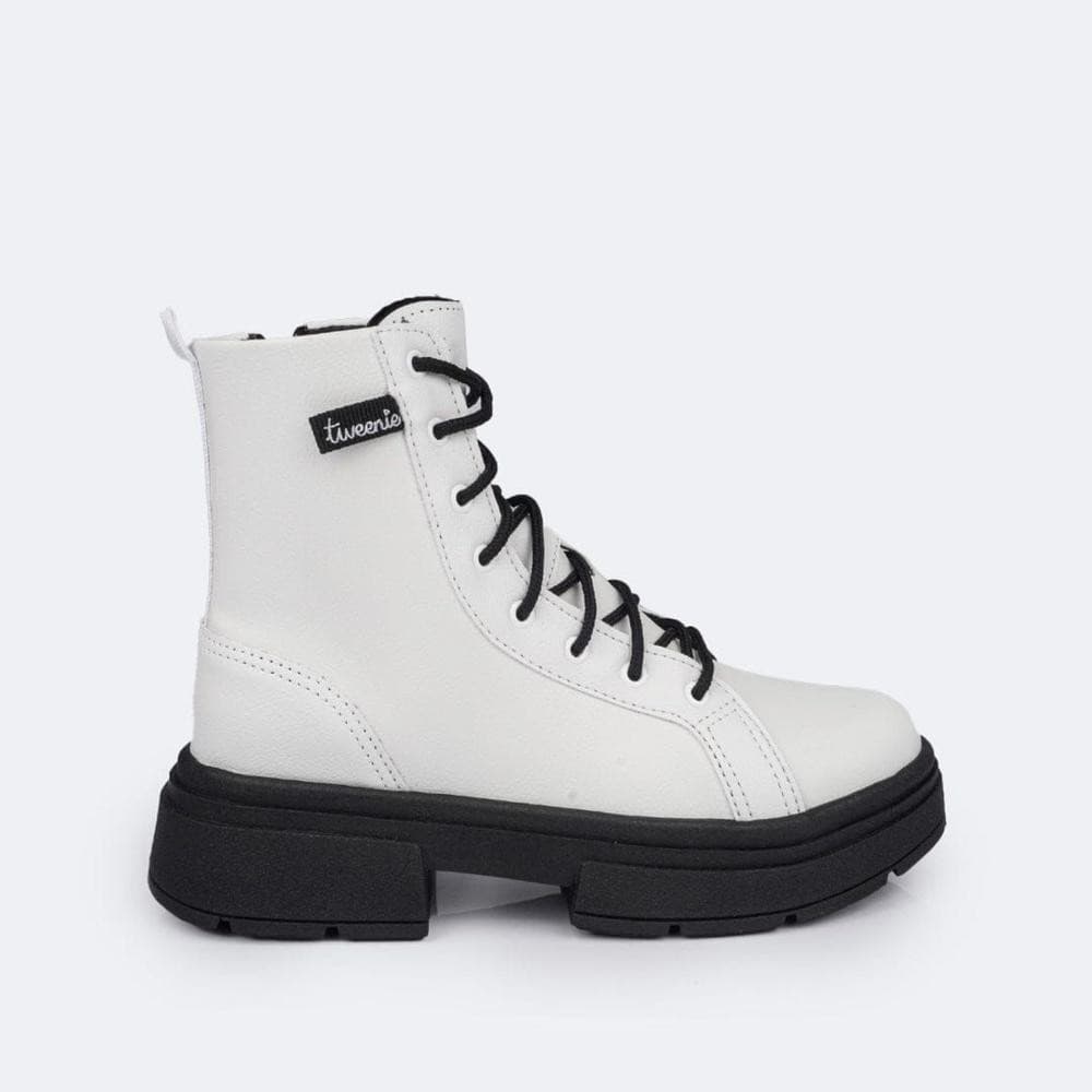 Bota Coturno Feminina Tweenie Store Tratorada Branca - Pampili