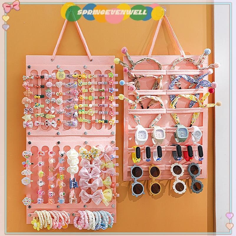 [springevenwell] Organizador De Laços De Cabelo De Parede Suporte De Grande Capacidade Para Armazenamento Acessório Que