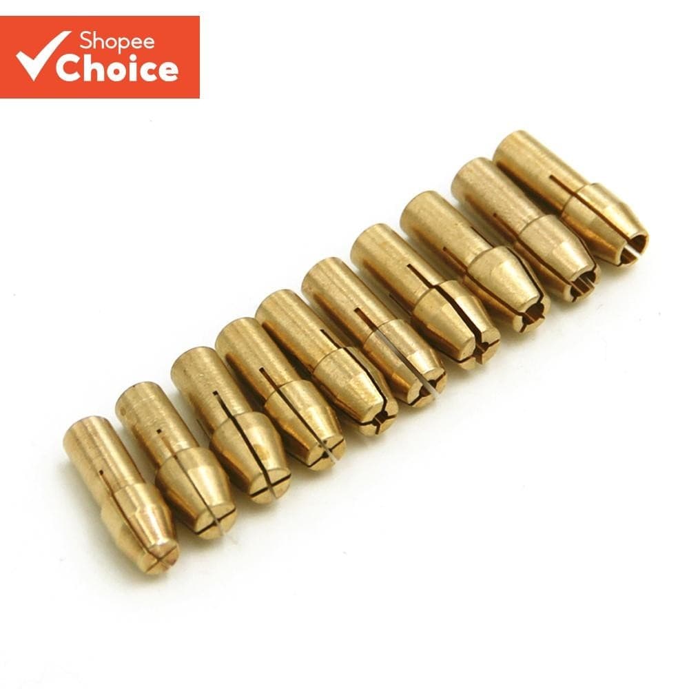 Um Conjunto De 10 Peças De Pinça De Broca De Latão , Mini Mandril De 0.5-3.2 Mm Para Ferramentas Rotativas E Brocas De M