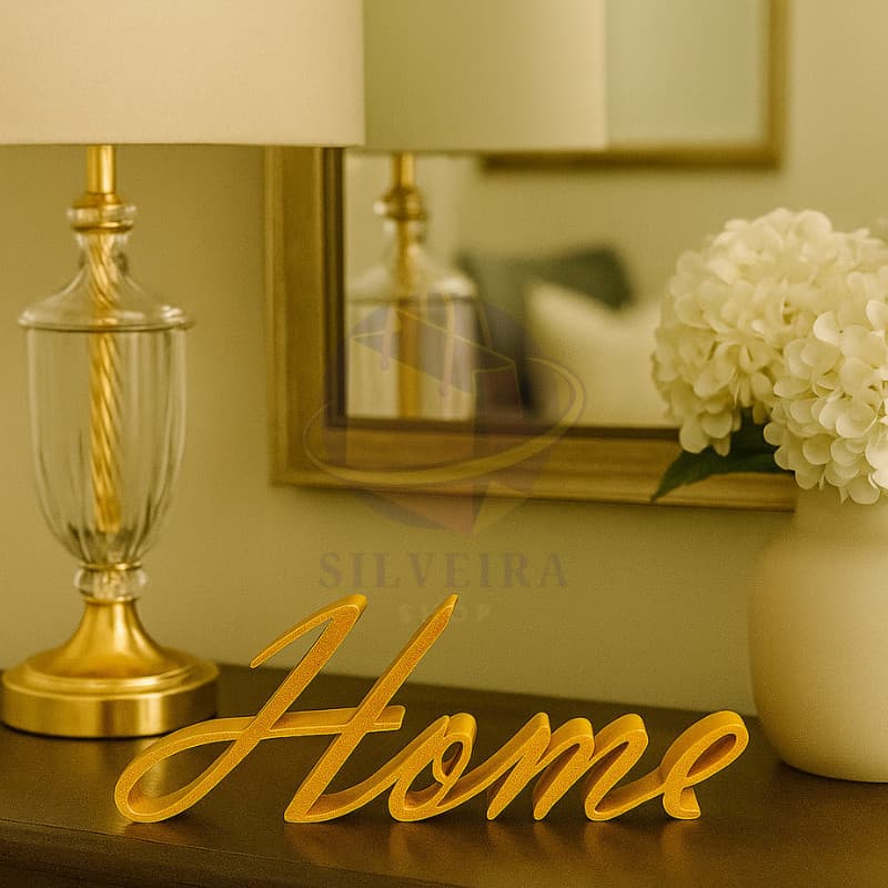 Enfeite Luxo decorativo letreiro Home - Decoração para Estante