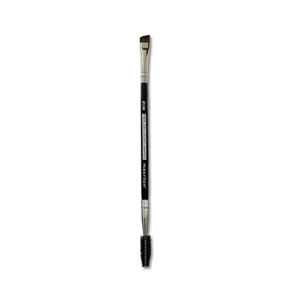 PINCEL B136 MACRILAN DUPLO ESCOVA E CHANFRADO PARA SOBRANCELHAS, DETALHES E ACABAMENTO PROFISSIONAL