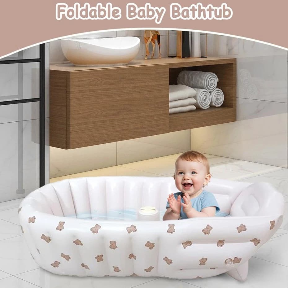 Banheira de Bebê Inflável Portátil Infantil Criança Dobrável (NÃO ACOMPANHA BOMBA/INFLADOR)