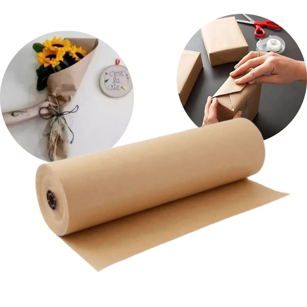 Bobina Papel Pardo 160mt Para Embrulho Semi Kraft 50cm 7,0kg Envelope Pardo Embalagem Caixa Envios
