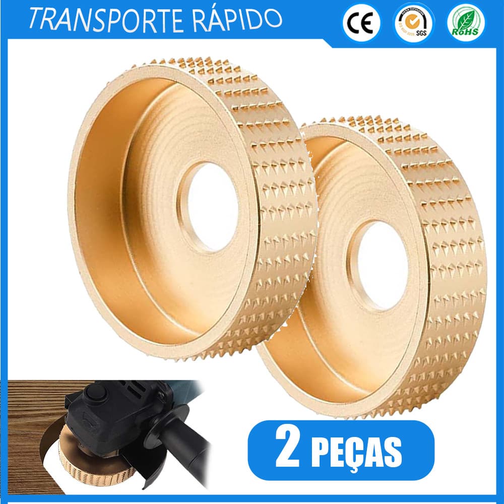 2x Discos de lixa de madeira dourados Discos de polimento de plástico Bandeja de chá de madeira Ferramentas de escultura