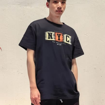 Camiseta Masculina Manga Curta 100% Algodão NYC