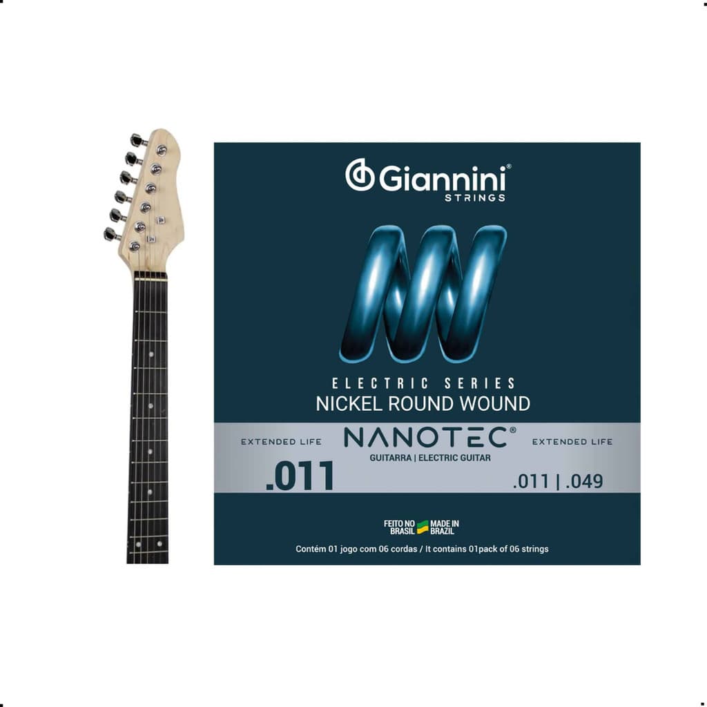 Encordoamento Guitarra Giannini Nanotec 0.011 GEEGST11.PN