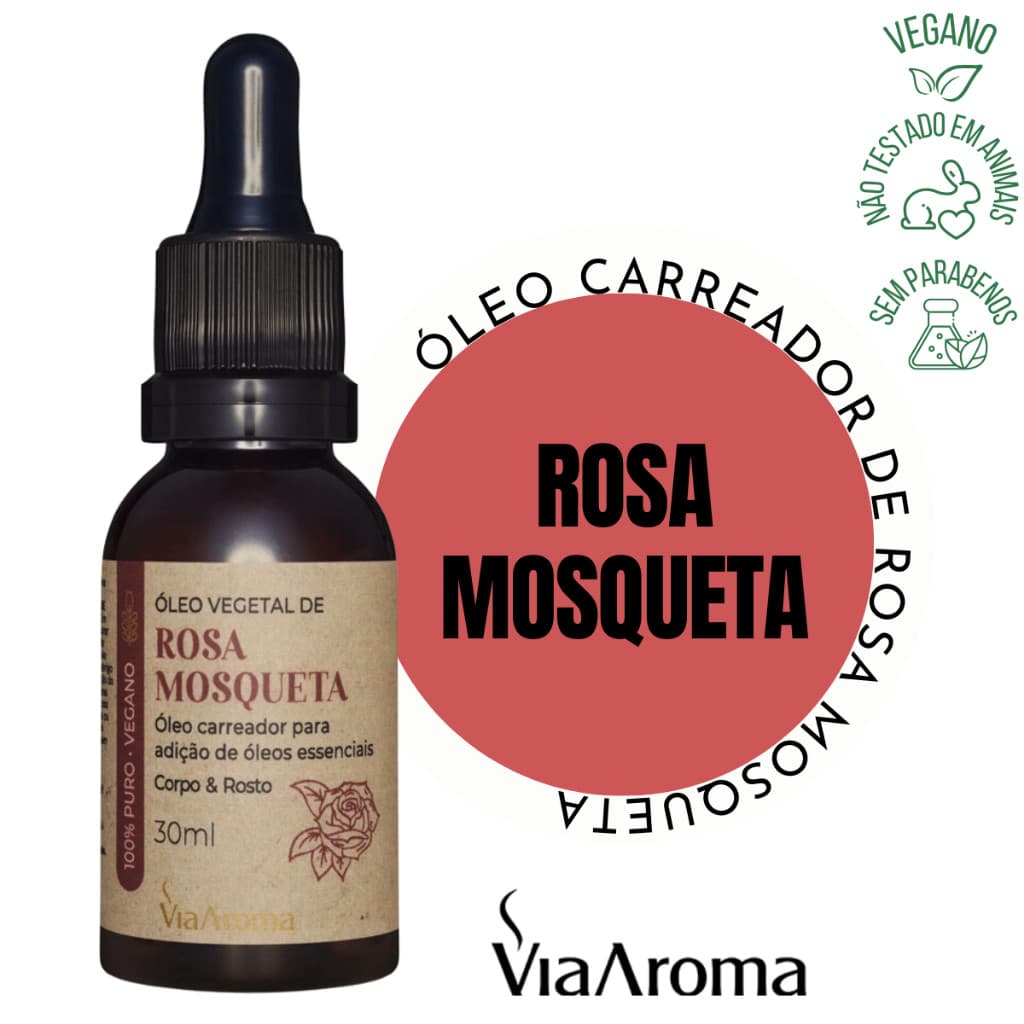 Óleo Vegetal Rosa Mosqueta Óleo Carreador Puro e Natural Via Aroma 30ml