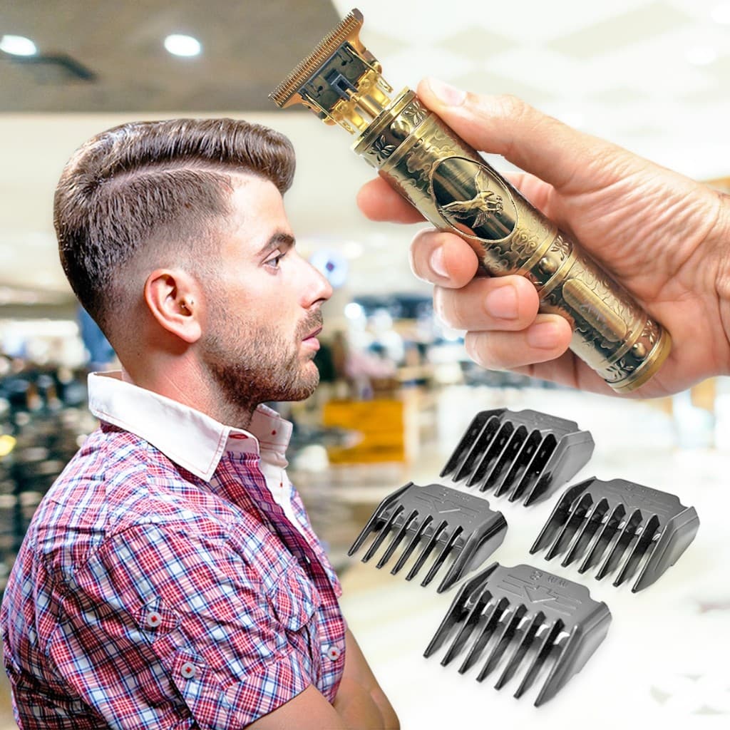 Máquina De Acabamento Profissional Em Metal Barba Corte pra Cabelo